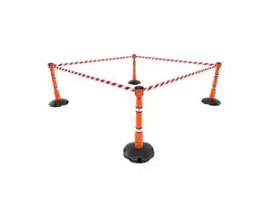 Orange base and post barrier set up