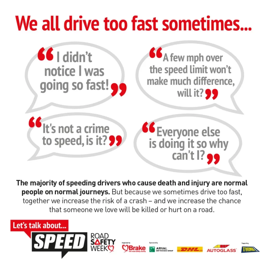 road safety week 2023 - we all drive too fast sometimes