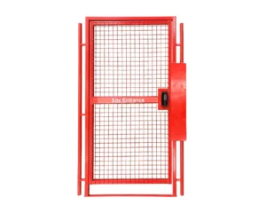 digi lock pedestrian gate - red mesh fencing traffic management